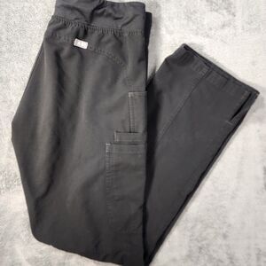 FIGS Women's Small Black Kade Cargo Scrub Pants Technical Nurse Pockets Stretch